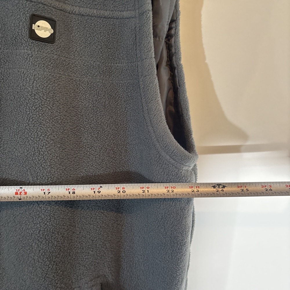 HIPPO Fleece Vest Gray Heathered Full Zip Pockets Logo Men's Size XL VTG - Picture 7 of 12